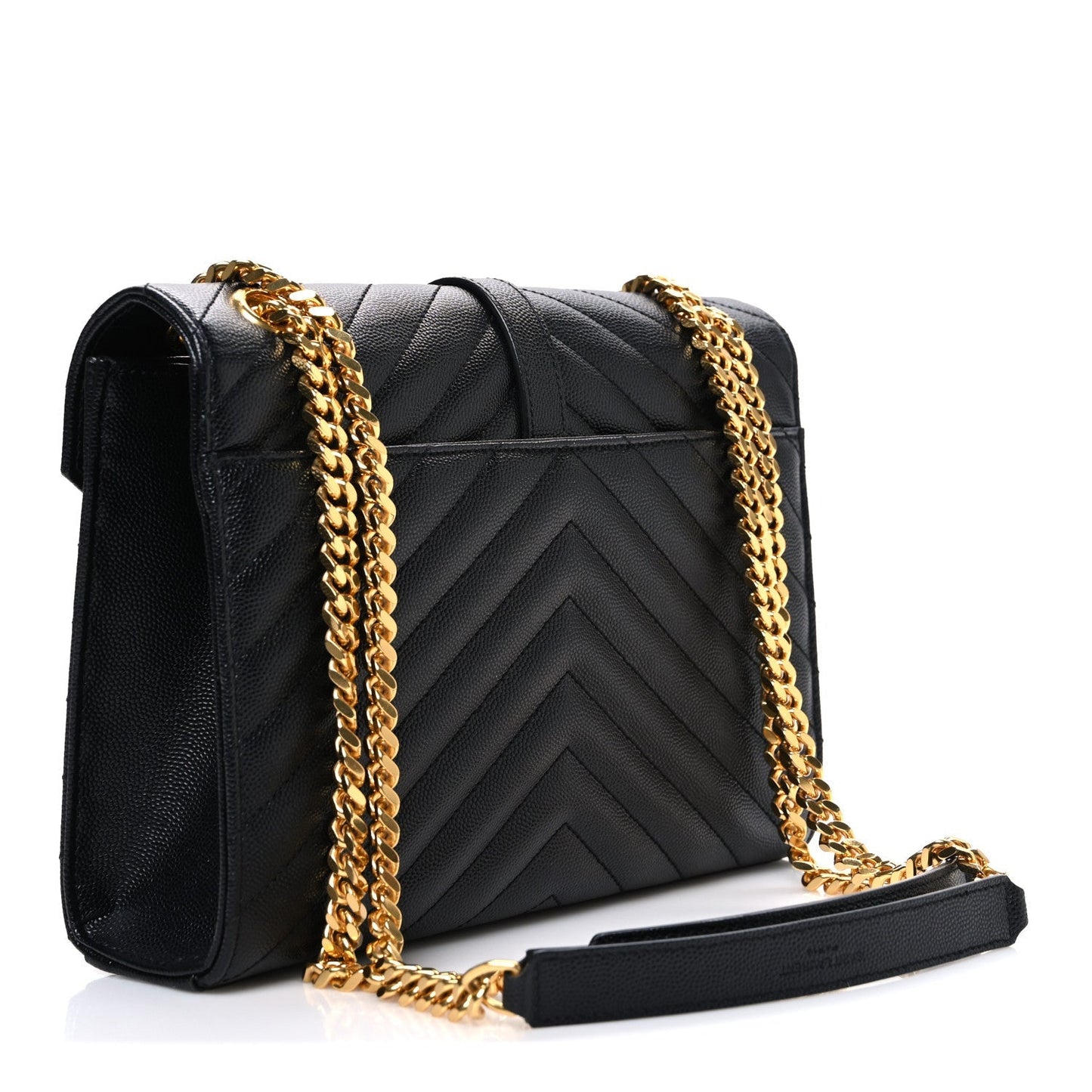 Grain De Poudre Matelasse Chevron Medium Monogram Satchel Black