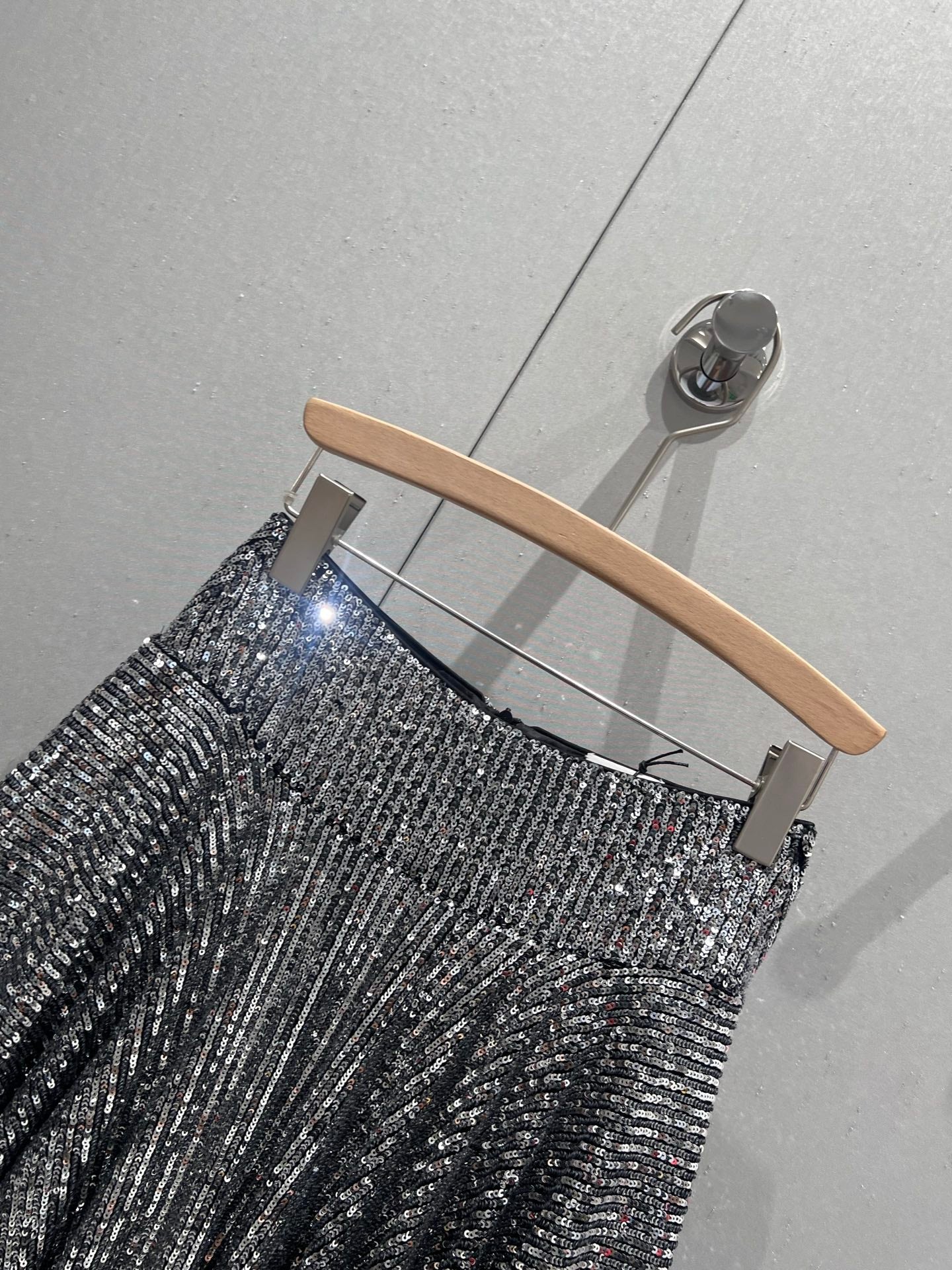 YSL 2025 Sequined Skirt Silver Polyester 212667