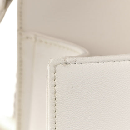 Caviar Quilted Medium Boy Flap White