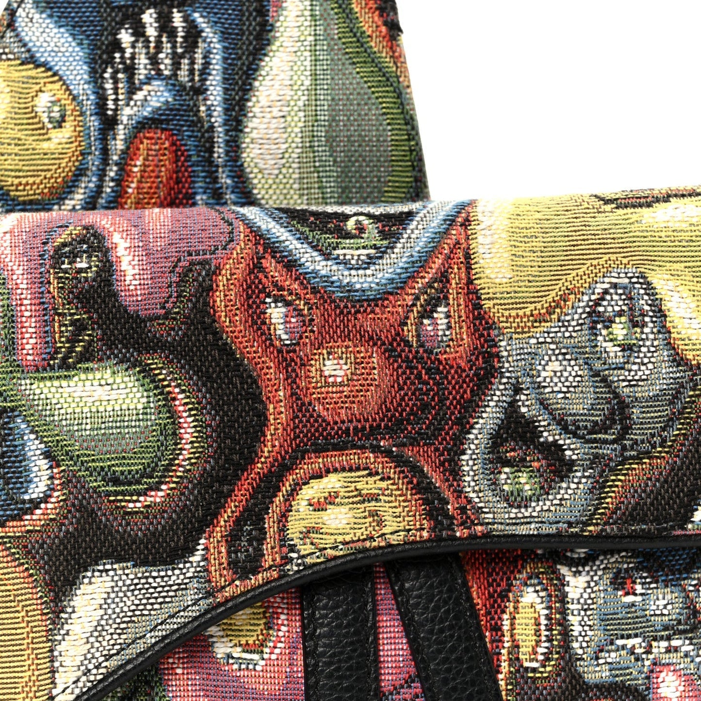 X KENNY SCHARF Jacquard Printed Mens Saddle Bag  Multicolor