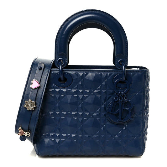 Calfskin Cannage Diamond Small My ABCDior Lady Dior Blue Royale
