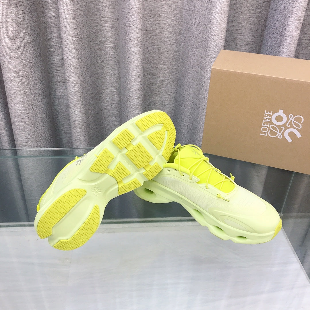 Loewe 2025 x On Cloud Solo Running Sneakers Green Nylon Calfskin 597428