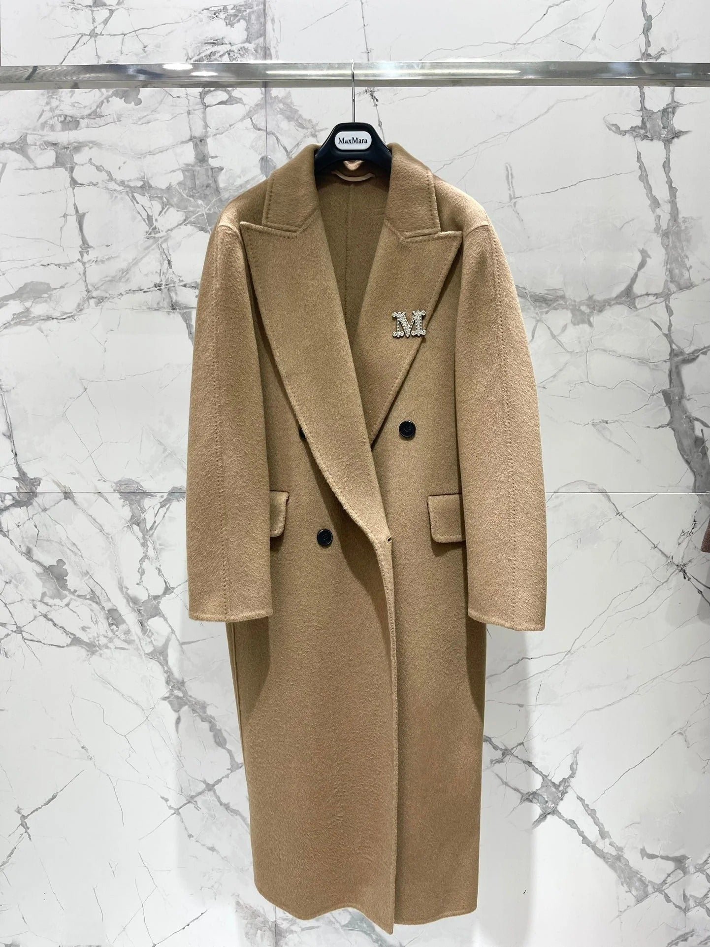MAX MARA 25S KNITTED NOTCHED-COLLAR COAT 053