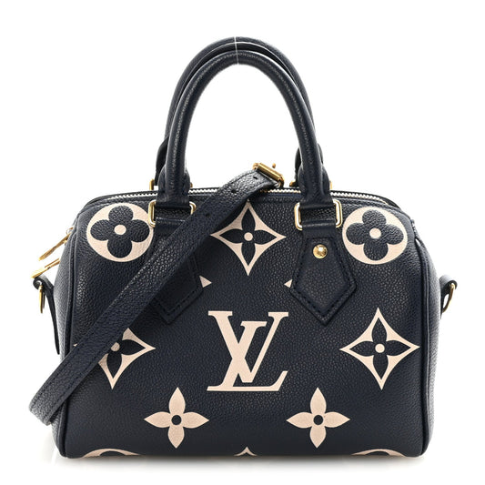 Empreinte Monogram Giant Speedy Bandouliere 20 Navy Creme