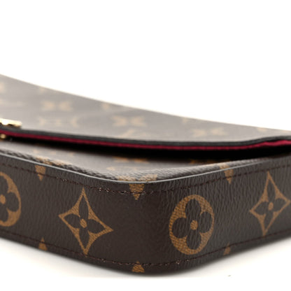 Monogram Pochette Felicie Chain Wallet Fuchsia