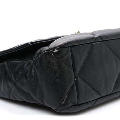 Lambskin Quilted Large Chanel 19 Flap Black