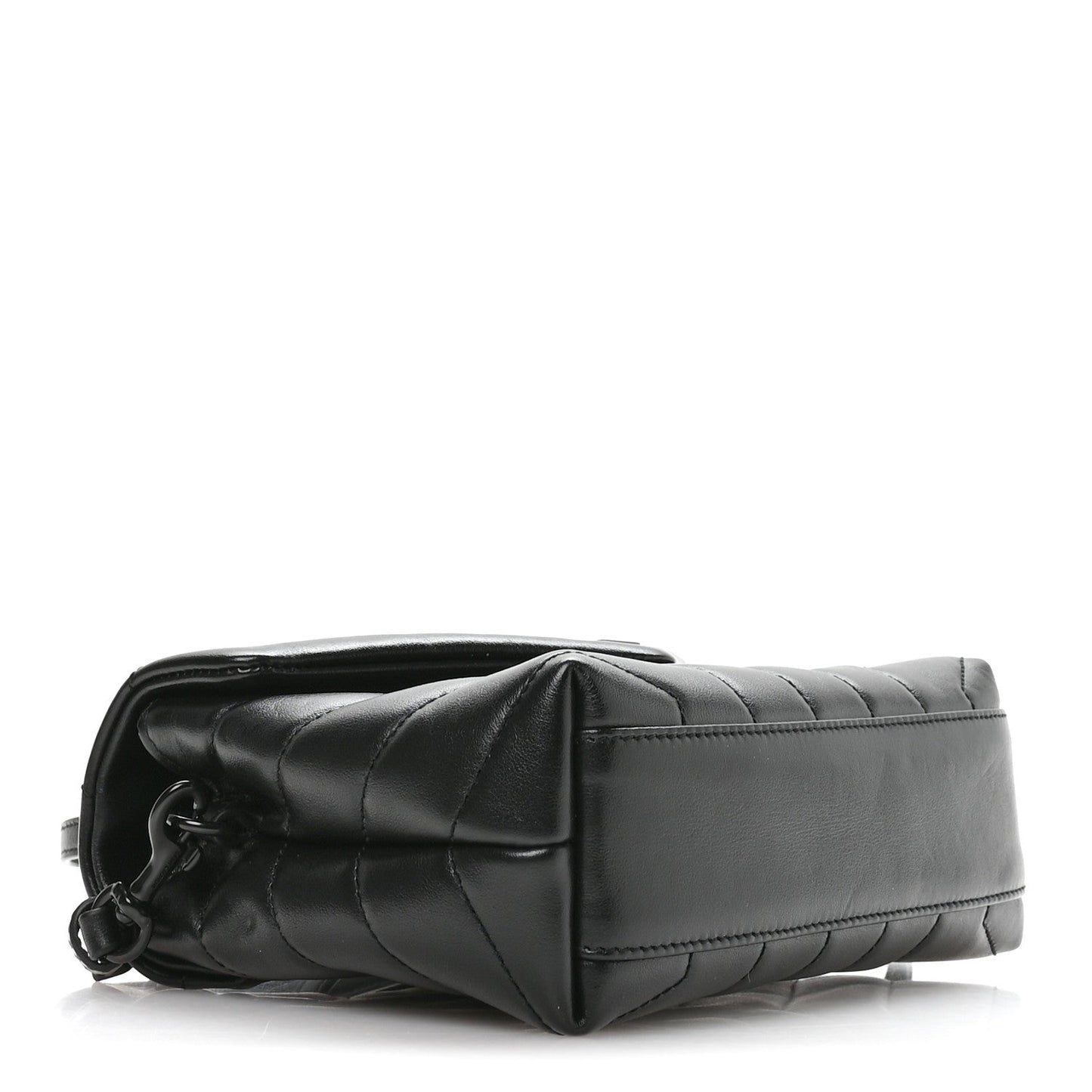 Calfskin Y Quilted Monogram Monochrome Toy Loulou Crossbody Bag Black