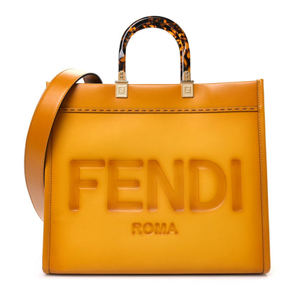 Vitello King Tamponato Plexiglass Medium Fendi Sunshine Shopper Tote Mimosa