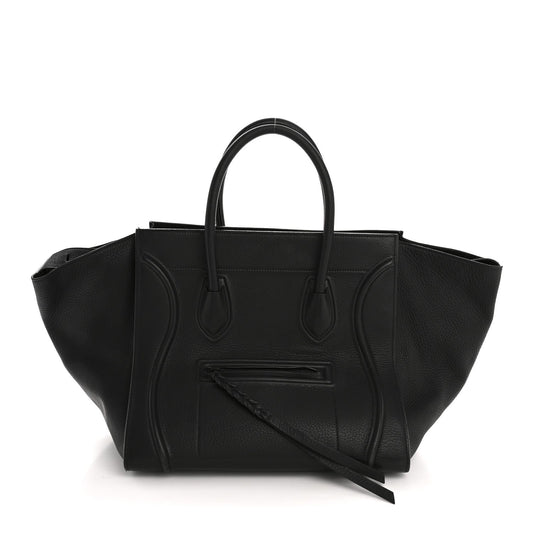 Grained Calfskin Medium Phantom Luggage Black