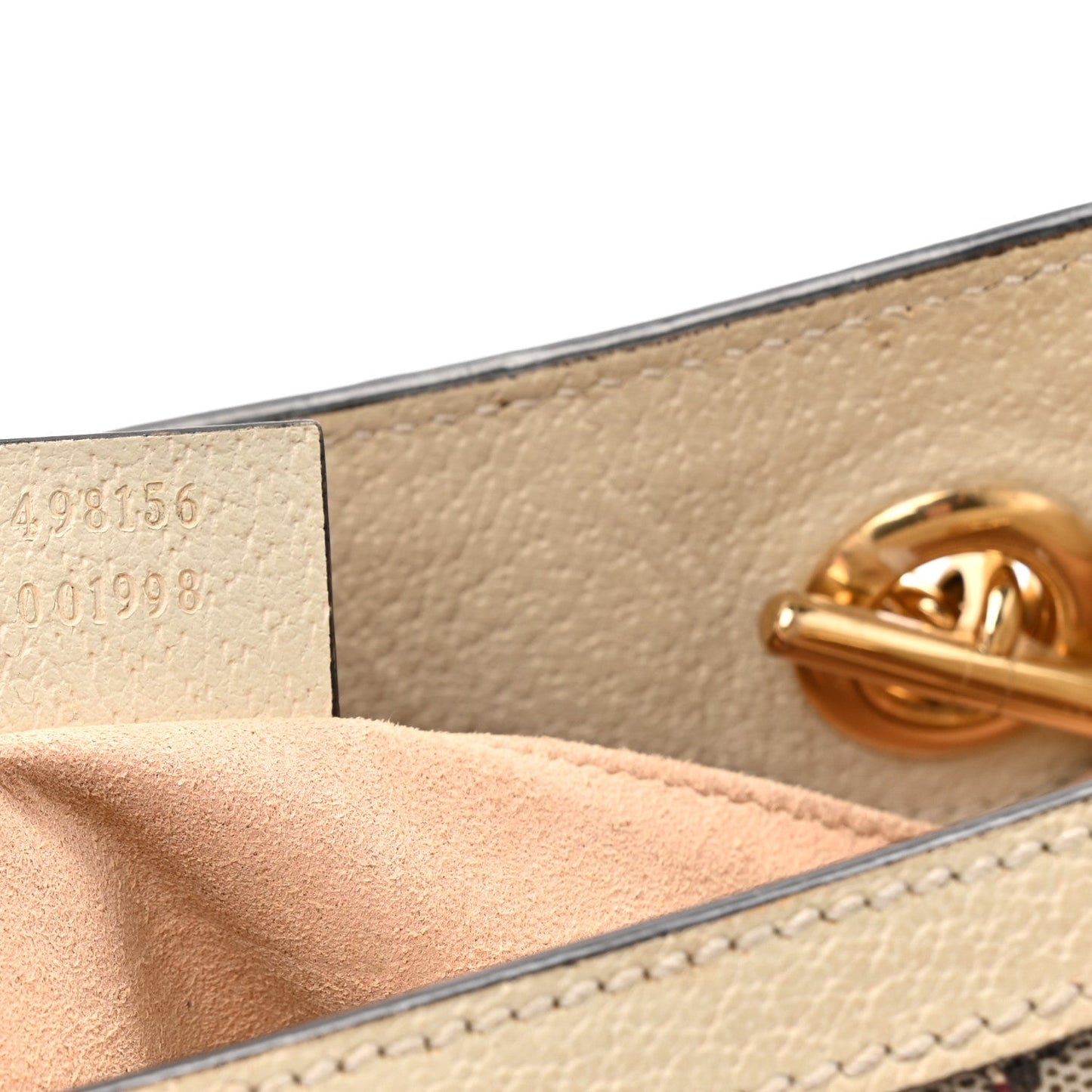 GG Supreme Monogram Flora Textured Calfskin Small Padlock Tote Beige Ebony Multicolor Mystic White