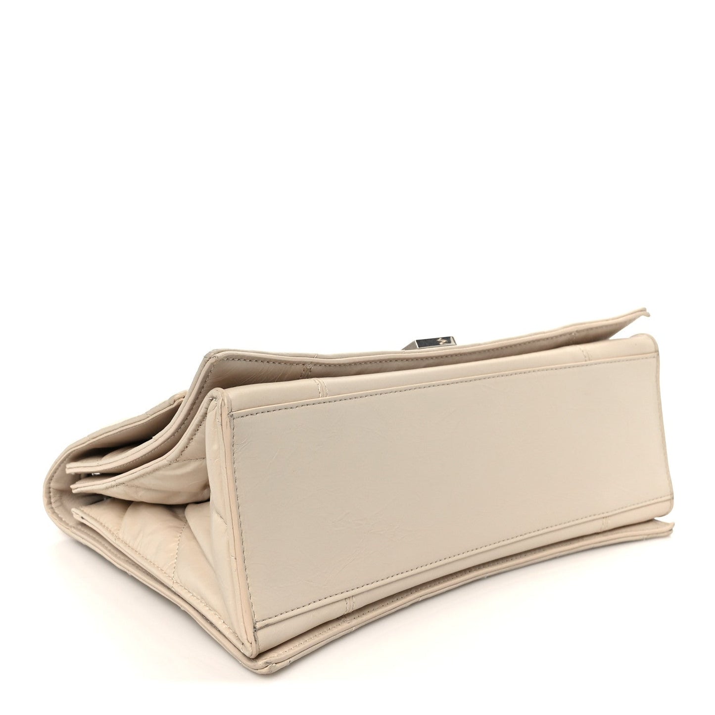 Crushed Calfskin Quilted Medium Crush Chain Bag Nude