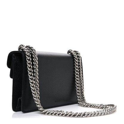 Dollar Calfskin Enamel Small Dionysus Shoulder Bag Black Electric Blue