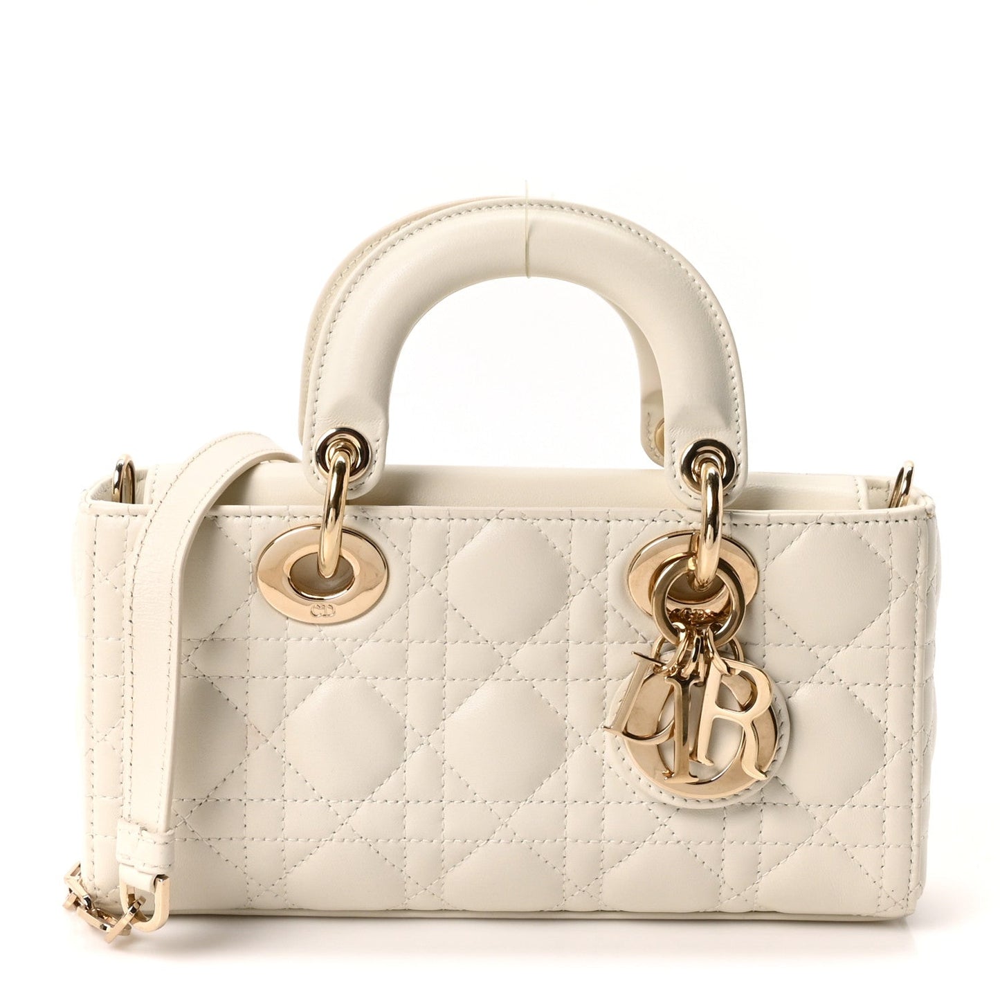 Lambskin Cannage Small Lady D-Joy Latte