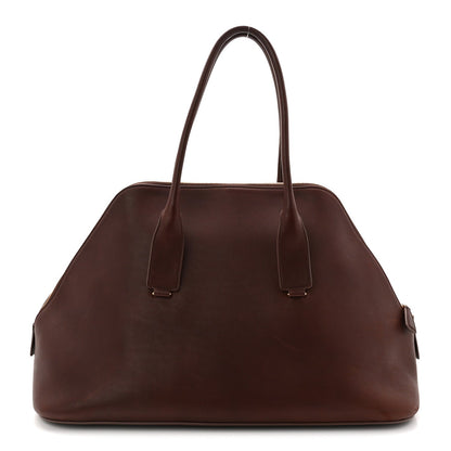 Polished Saddle Calfskin Large Devon Bag Burgundy