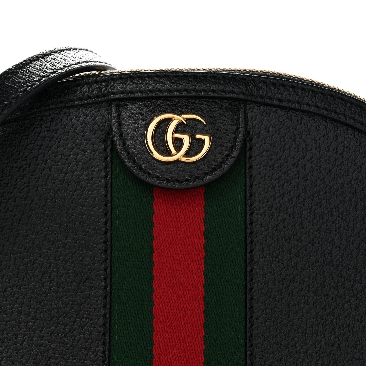 Calfskin GG Web Small Ophidia Dome Shoulder Bag Black