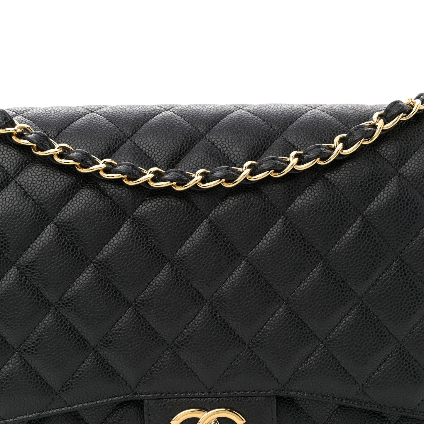 Caviar Quilted Maxi Double Flap Black