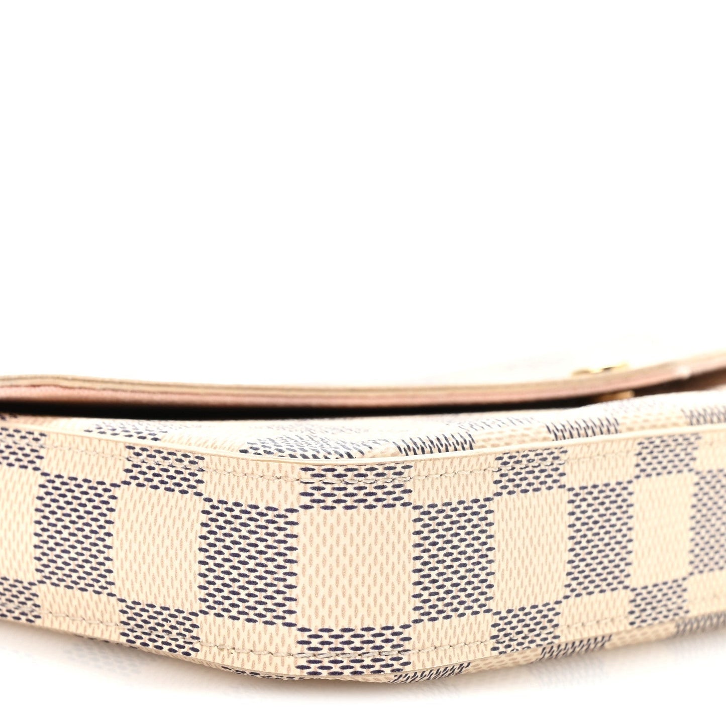 Damier Azur Pochette Felicie Chain Wallet Rose Ballerine