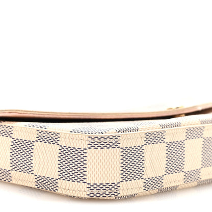 Damier Azur Pochette Felicie Chain Wallet Rose Ballerine