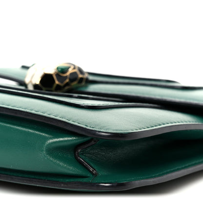 Calfskin Small Serpenti Forever Snake Strap Crossbody Bag Emerald Green