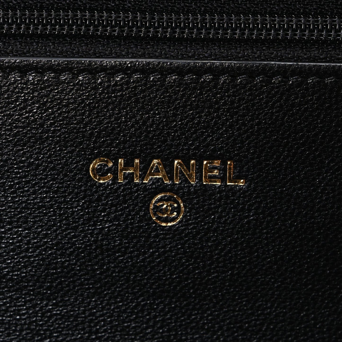 Lambskin Quilted CC Pearl Crush Wallet on Chain WOC Black