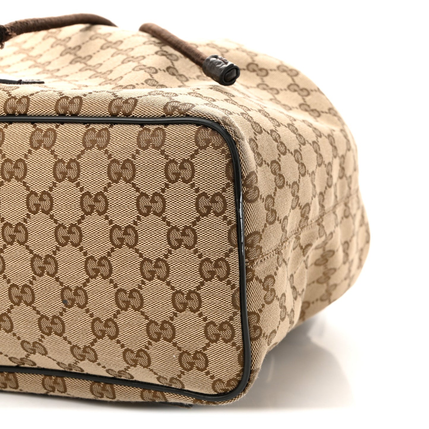 Monogram Dollar Calfskin O Drawstring Backpack Beige Ebony Testa di Moro Dark Chocolate