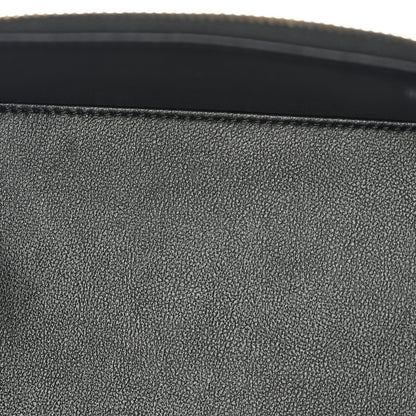 Lambskin Quilted Small Top Handle Vanity Case With Chain Black