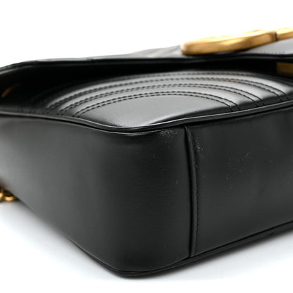 Calfskin Matelasse Medium GG Marmont Shoulder Bag Black