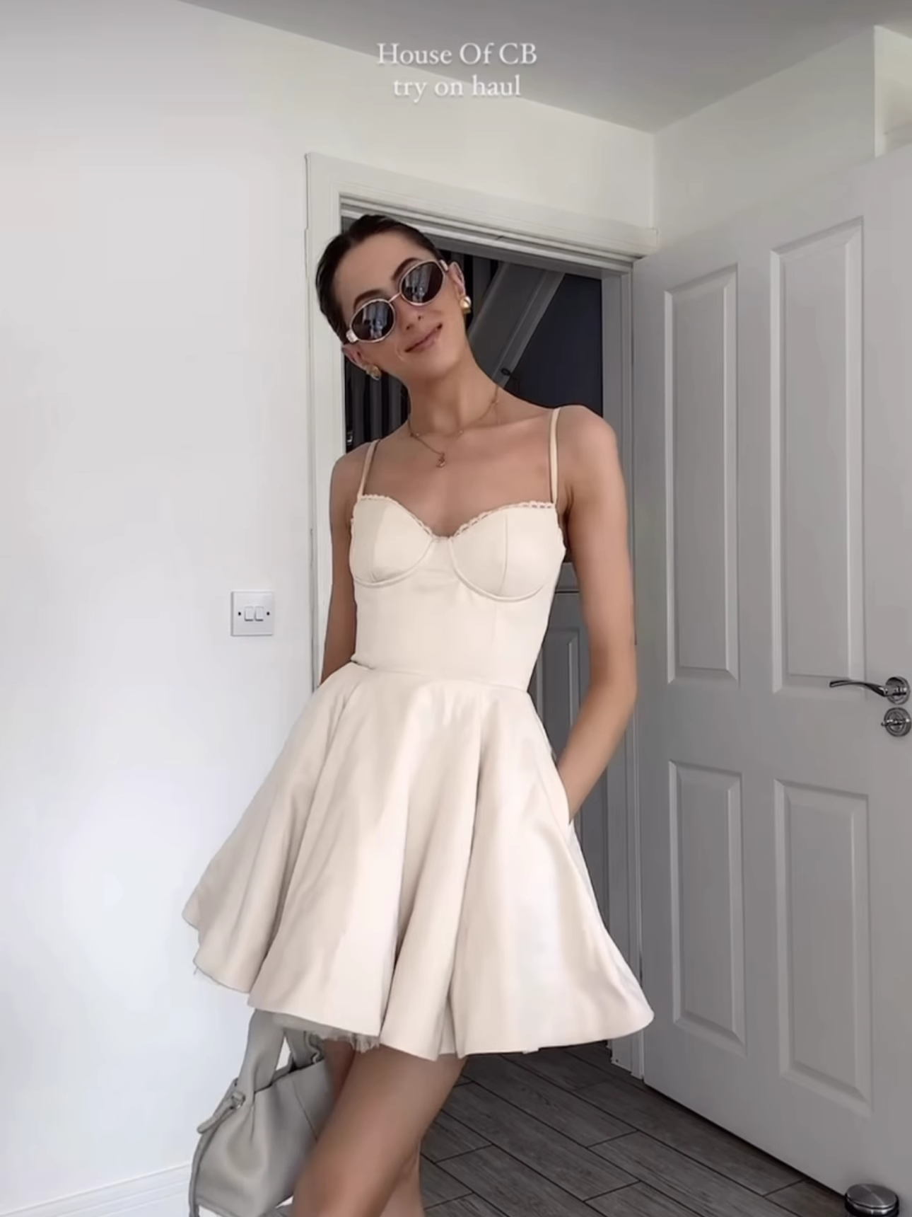 Fashion Beige Sweetheart Spaghetti Strap Design A-line Party Dress Homecoming Dress TP3860