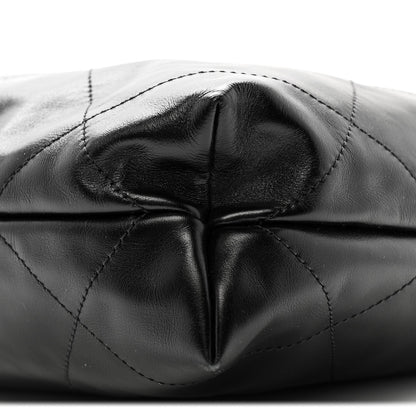 Shiny Crumpled Calfskin Quilted Enamel Heart Wallet On Chain WOC White