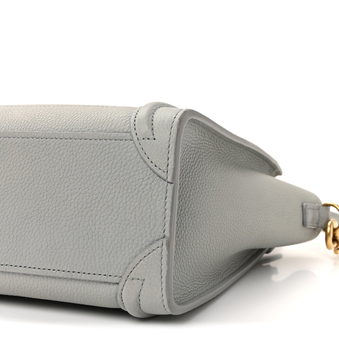 Drummed Calfskin Nano Luggage Pearl Blue