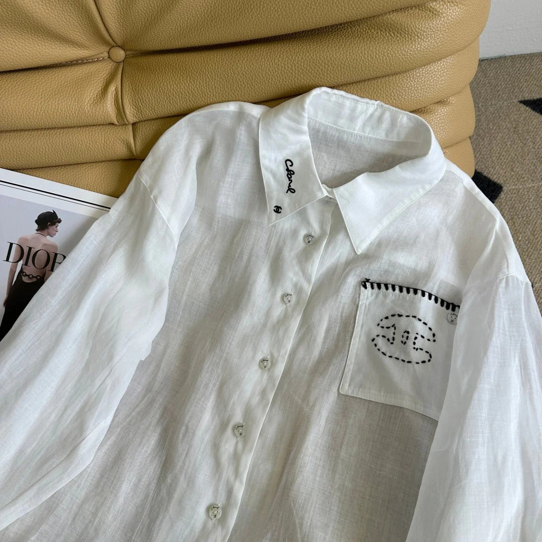 CHANEL SHIRT AND SHORTS SET STYLE 50