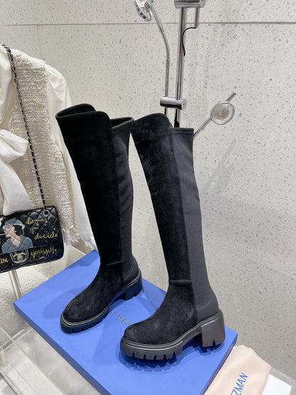 SW Soho Knee-High Boot Black Suede 554357
