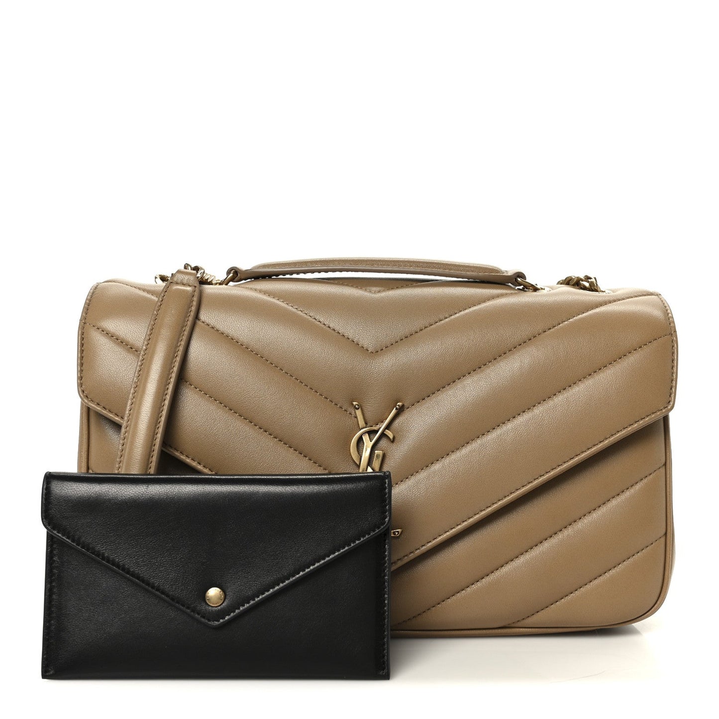 Lambskin Chevron Quilted Medium LouLou Natural Tan