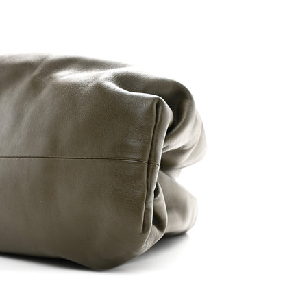 Smooth Butter Calf The Pouch Oversized Clutch Kaki Fondent