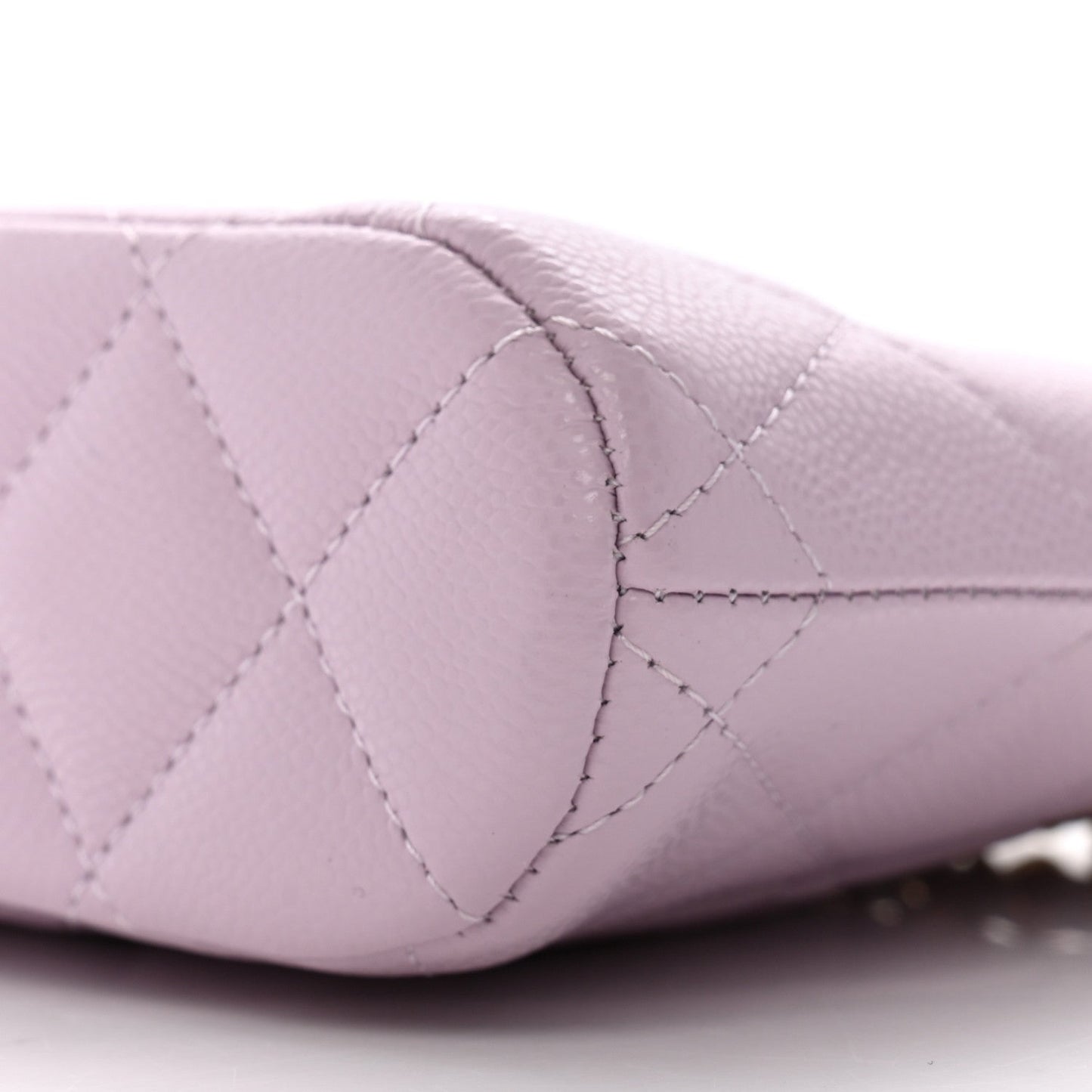 Caviar Quilted Clutch with Chain Light Purple