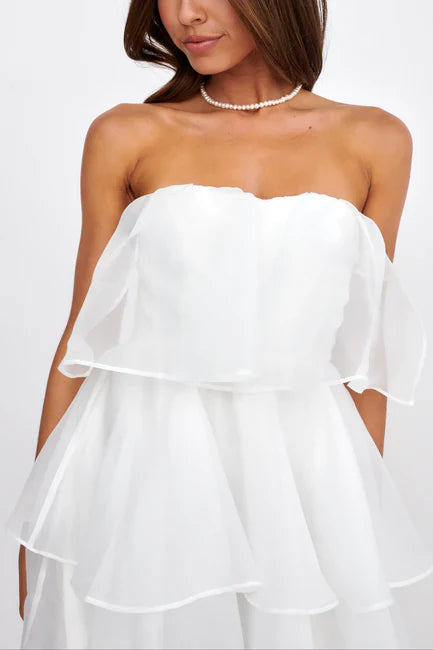 A-line White Chiffon Homecoming Dresses Sweetheart Short Cocktail Party Dresses