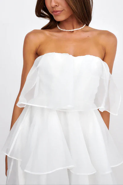A-line White Chiffon Homecoming Dresses Sweetheart Short Cocktail Party Dresses