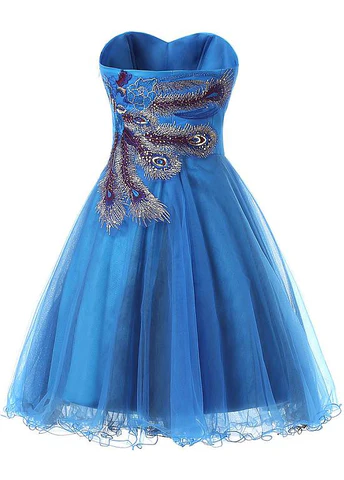 Chic Tulle Satin Sweetheart Neckline A-Line Short Cocktail Dress,Homecoming Dress Y8485