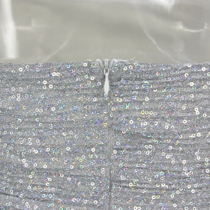 Strapless Silver Grey Short Homecoming Dress With Side Ruffles Party Dresses