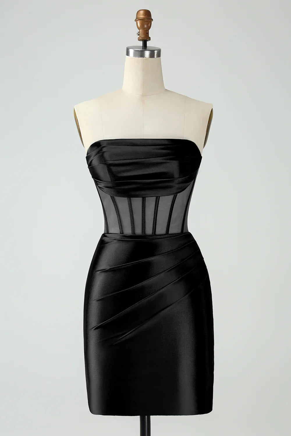 omberprom Short Homecoming Dress Dark Green Bodycon Strapless Corset Fashionable and Beautiful