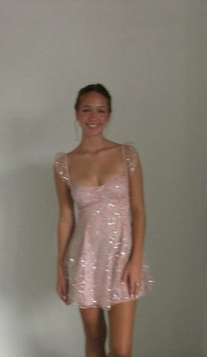 Classy Sequin Pink Short 8th Grade Homecoming Dress 20th Birthday Outfits Y9870