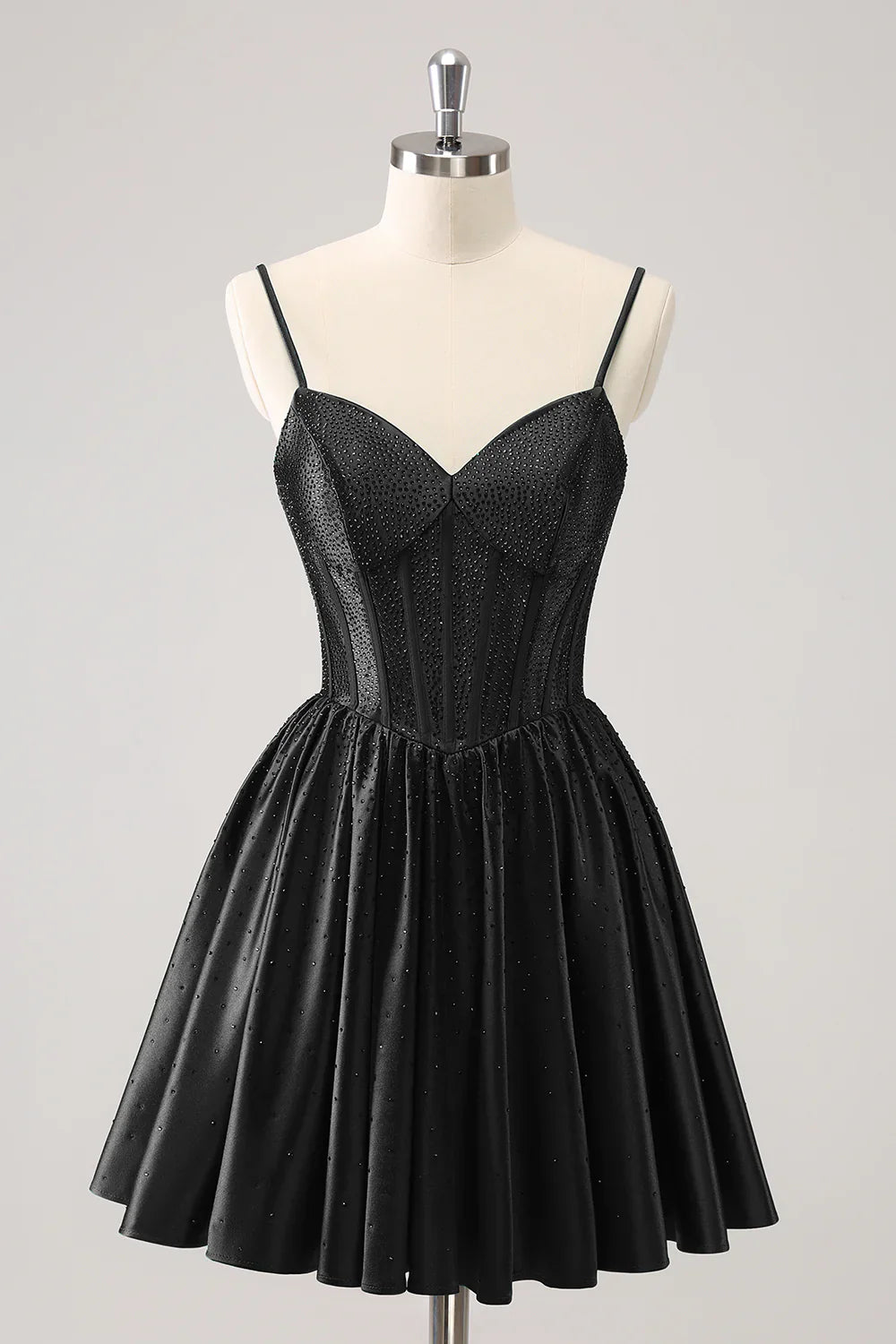 omberprom Short Homecoming Dress Cute Red A Line Spaghetti Straps Ruffle Corset with Beading