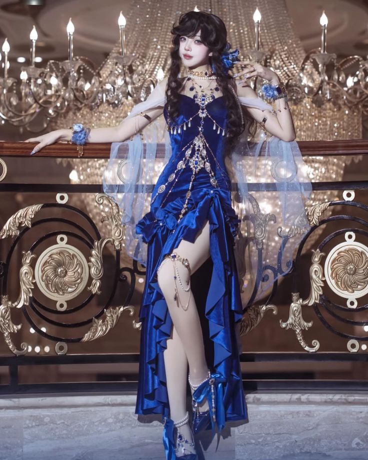 Blue/Burgundy Velvet Prom Cosplay Dresses Vintage Topic Party Dress,AST1976