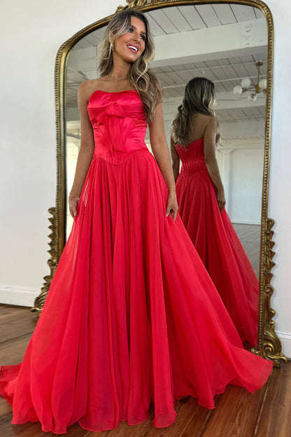 Sweety A Line Sweetheart Pink Corset Prom Dress with Bowknot Ruffles