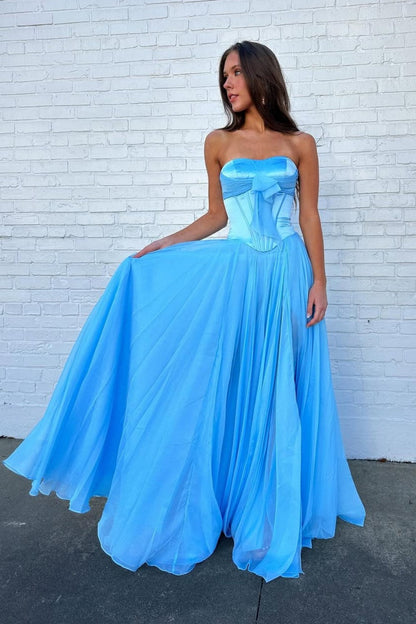 Sweety A Line Sweetheart Pink Corset Prom Dress with Bowknot Ruffles