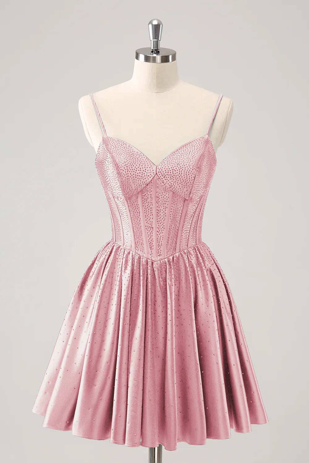 omberprom Short Homecoming Dress Cute Red A Line Beaded Corset with Ruffle