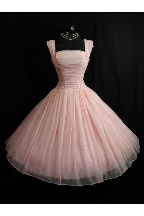 Modest Ball Gown Straps Tulle Birthday Outfits Homecoming Dress C1016
