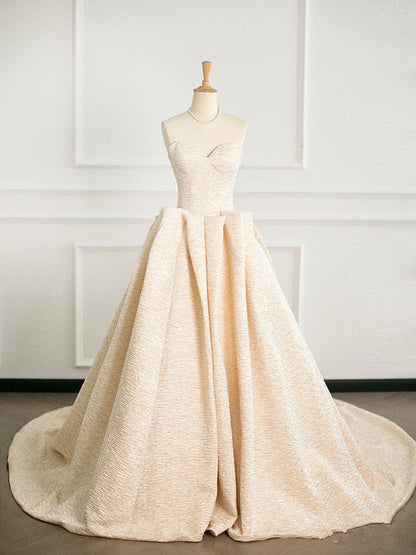 Pretty Ball Gown Sweetheart Satin Long Prom Dresses Party Gown Evening Dress C3769