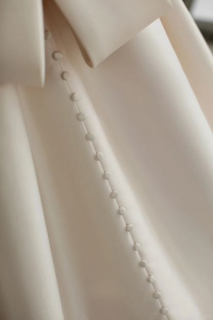 Chic Ball Gown Satin Lace Backless Long Wedding Dresses C4278