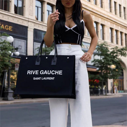 SAINT LAURENT Rive Gauche canvas tote